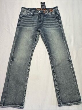 True Religion Men’s Gray Straight Jeans - Washed Finish